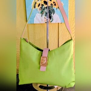 Ralph Lauren Green and Pink Shoulder Bag